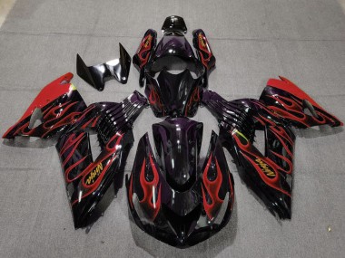 Rot Flamme 2006-2011 Kawasaki ZX14R Motorrad Verkleidungen
