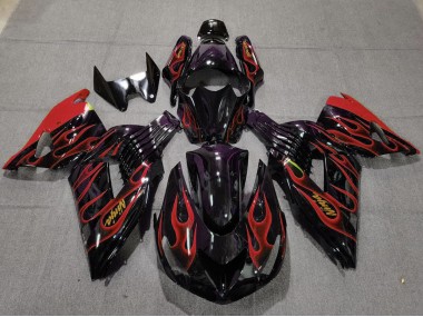 Rot Flamme 2006-2011 Kawasaki ZX14R Motorrad Verkleidungen