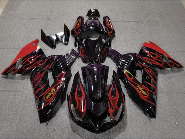 Rot Flamme 2006-2011 Kawasaki ZX14R Motorrad Verkleidungen Rot Flamme 2006-2011 Kawasaki ZX14R Motorrad Verkleidungen