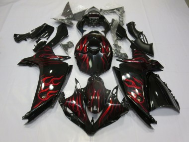 Rot Flamme 2007-2008 Yamaha R1 Motorrad Verkleidungen