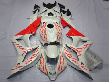 Rot Flamme Auf Weiß 2007-2008 Honda CBR600RR Motorrad Verkleidungen
