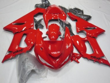 Rot Glanz 2005-2006 Kawasaki ZX6R Motorrad Verkleidungen