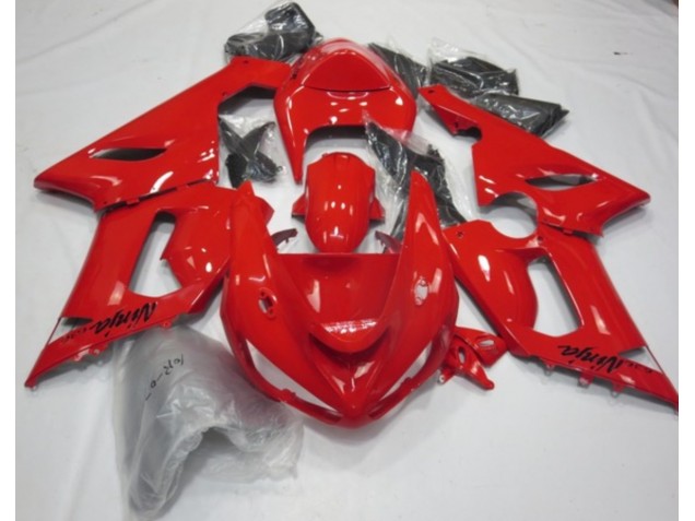 Rot Glanz 2005-2006 Kawasaki ZX6R Motorrad Verkleidungen Rot Glanz 2005-2006 Kawasaki ZX6R Motorrad Verkleidungen