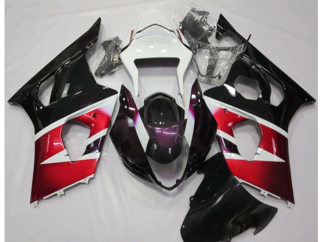 Rot Glänzend & Weiß 2003-2004 Suzuki GSXR 1000 Motorrad Verkleidungen Rot Glänzend & Weiß 2003-2004 Suzuki GSXR 1000 Motorrad Verkleidungen
