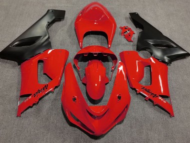 Rot Glänzend 2005-2006 Kawasaki ZX6R Motorrad Verkleidungen