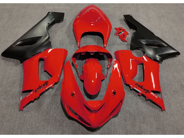 Rot Glänzend 2005-2006 Kawasaki ZX6R Motorrad Verkleidungen Rot Glänzend 2005-2006 Kawasaki ZX6R Motorrad Verkleidungen