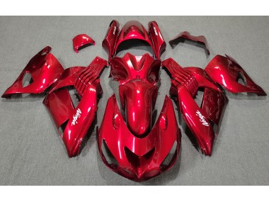 Rot Glänzend 2006-2011 Kawasaki ZX14R Motorrad Verkleidungen
