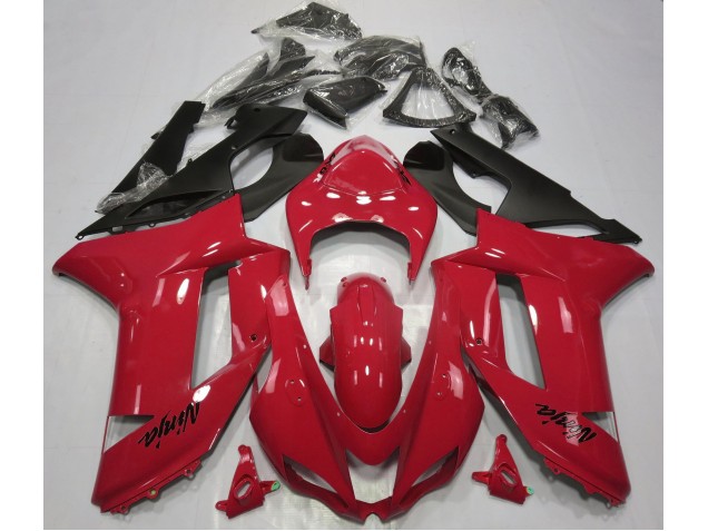 Rot Glänzend 2007-2008 Kawasaki ZX6R Motorrad Verkleidungen Rot Glänzend 2007-2008 Kawasaki ZX6R Motorrad Verkleidungen