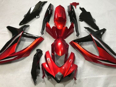 Rot Glänzend 2008-2010 Suzuki GSXR 600-750 Motorrad Verkleidungen