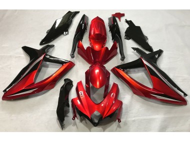 Rot Glänzend 2008-2010 Suzuki GSXR 600-750 Motorrad Verkleidungen