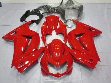 Rot Glänzend 2008-2012 Kawasaki Ninja 250 Motorrad Verkleidungen