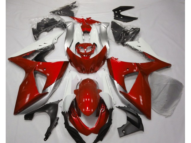 Rot Glänzend & Weiß 2009-2016 Suzuki GSXR 1000 Motorrad Verkleidungen Rot Glänzend & Weiß 2009-2016 Suzuki GSXR 1000 Motorrad Verkleidungen