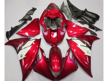 Rot Glänzend & Weiß 2012-2014 Yamaha R1 Motorrad Verkleidungen