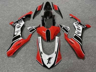 Rot Glänzend & Weiß 2015-2019 Yamaha R1 Motorrad Verkleidungen