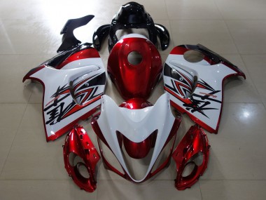 Rot Glänzend & Weiß Design 2008-2020 Suzuki GSXR 1300 Motorrad Verkleidungen