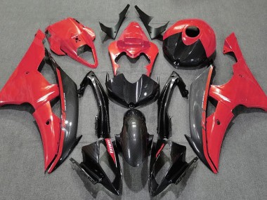 Rot Glänzend & Kohlefaser 2008-2016 Yamaha R6 Motorrad Verkleidungen