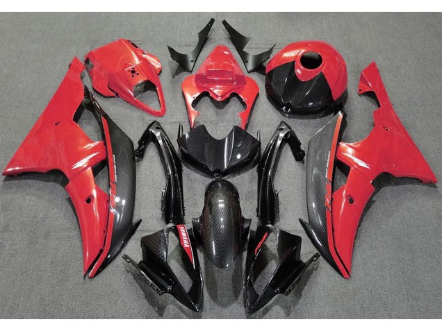 Rot Glänzend & Kohlefaser 2008-2016 Yamaha R6 Motorrad Verkleidungen Rot Glänzend & Kohlefaser 2008-2016 Yamaha R6 Motorrad Verkleidungen