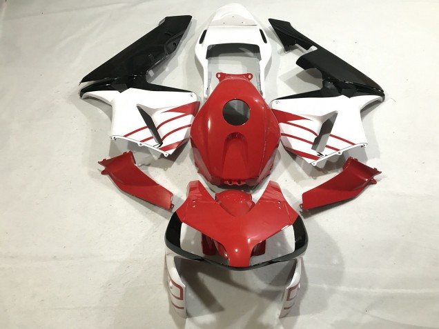 Rot Glänzend / Matt Weiß 2003-2004 Honda CBR600RR Motorrad Verkleidungen Rot Glänzend / Matt Weiß 2003-2004 Honda CBR600RR Motorrad Verkleidungen