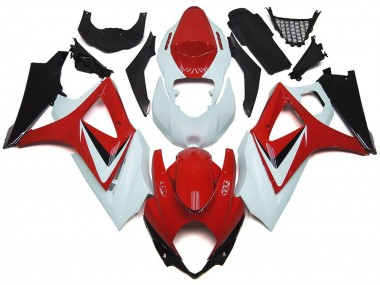 Rot Glänzend Mit Weiß OEM-Stil 2007-2008 Suzuki GSXR 1000 Motorrad Verkleidungen