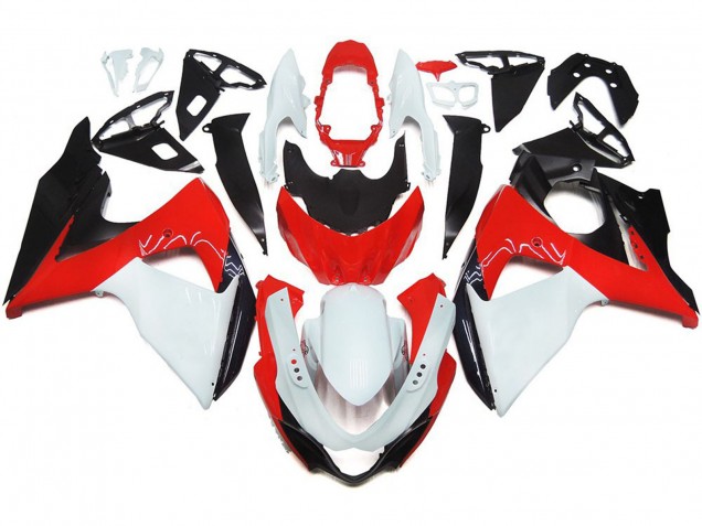 Rot Glänzend Mit Weiß & Schwarz 2009-2016 Suzuki GSXR 1000 Motorrad Verkleidungen