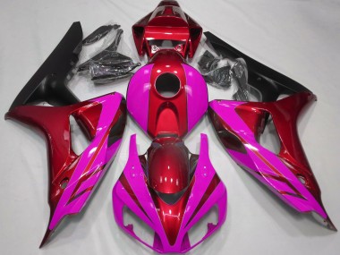 Rot Glänzend & Pink 2006-2007 Honda CBR1000RR Motorrad Verkleidungen