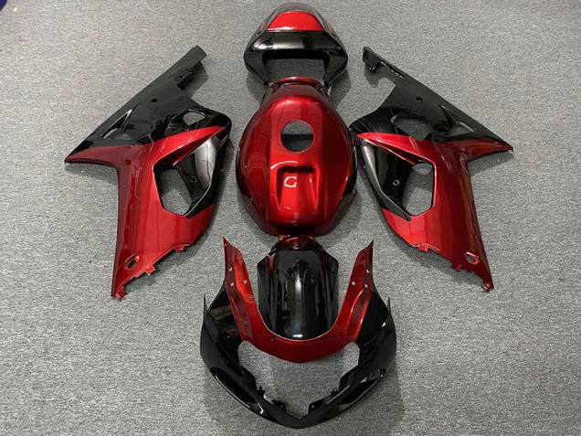 Rot Glänzend & Schwarz 2001-2003 Suzuki GSXR 600-750 Motorrad Verkleidungen Rot Glänzend & Schwarz 2001-2003 Suzuki GSXR 600-750 Motorrad Verkleidungen
