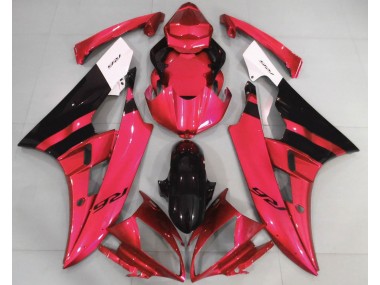 Rot Glänzend & Schwarz 2006-2007 Yamaha R6 Motorrad Verkleidungen