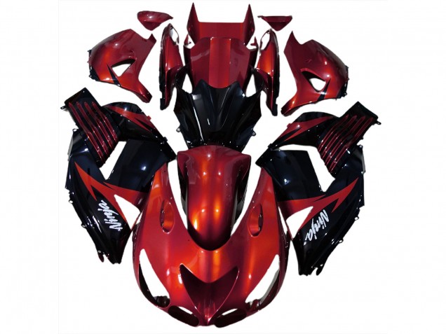 Rot Glänzend & Schwarz 2006-2011 Kawasaki ZX14R Motorrad Verkleidungen Rot Glänzend & Schwarz 2006-2011 Kawasaki ZX14R Motorrad Verkleidungen