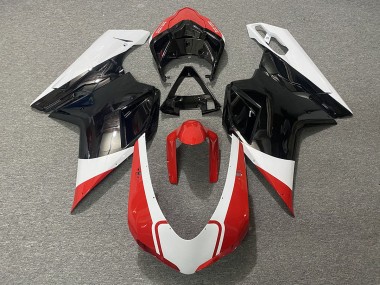 Rot Glänzend Weiß & Schwarz 2007-2014 Ducati 848 1098 1198 Motorrad Verkleidungen