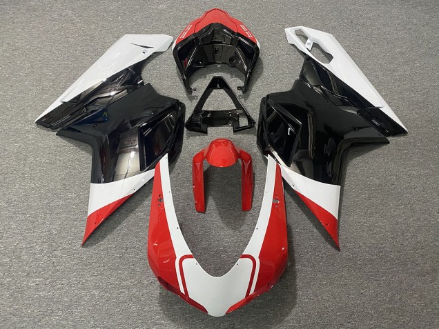 Rot Glänzend Weiß & Schwarz 2007-2014 Ducati 848 1098 1198 Motorrad Verkleidungen Rot Glänzend Weiß & Schwarz 2007-2014 Ducati 848 1098 1198 Motorrad Verkleidungen