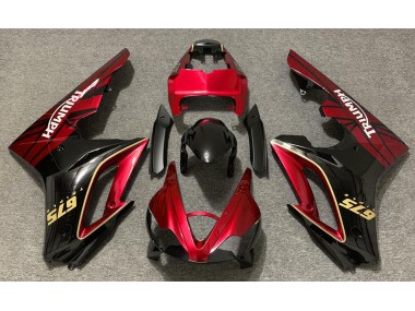 Rot Glänzend & Schwarz 2009-2012 Triumph Daytona 675 Motorrad Verkleidungen