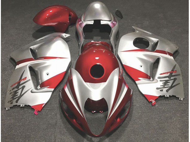 Rot Glänzend & Silber 1997-2007 Suzuki GSXR 1300 Motorrad Verkleidungen Rot Glänzend & Silber 1997-2007 Suzuki GSXR 1300 Motorrad Verkleidungen