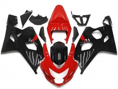 Rot & Glänzender Schwarzstil 2004-2005 Suzuki GSXR 600-750 Motorrad Verkleidungen