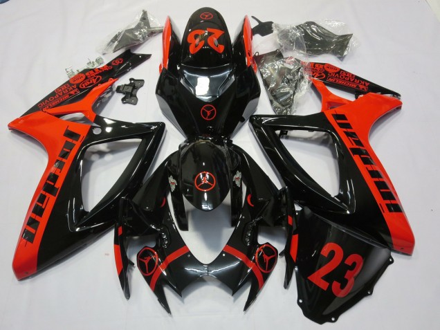 Rot Jordan 2006-2007 Suzuki GSXR 600-750 Motorrad Verkleidungen Rot Jordan 2006-2007 Suzuki GSXR 600-750 Motorrad Verkleidungen