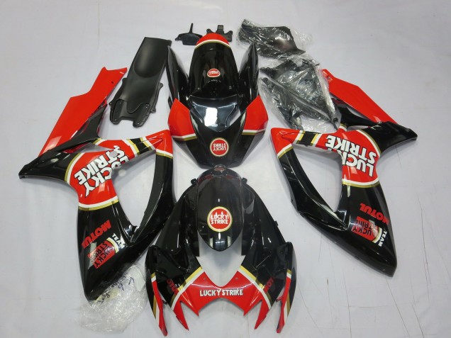Rot Lucky Strike 2006-2007 Suzuki GSXR 600-750 Motorrad Verkleidungen Rot Lucky Strike 2006-2007 Suzuki GSXR 600-750 Motorrad Verkleidungen