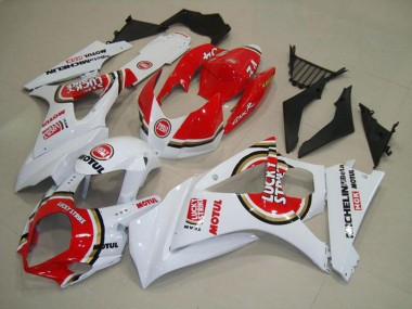 Rot Lucky Strike 2007-2008 Suzuki GSXR 1000 Motorrad Verkleidungen