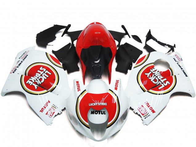 Rot Lucky Strike Stil 1997-2007 Suzuki GSXR 1300 Motorrad Verkleidungen Rot Lucky Strike Stil 1997-2007 Suzuki GSXR 1300 Motorrad Verkleidungen