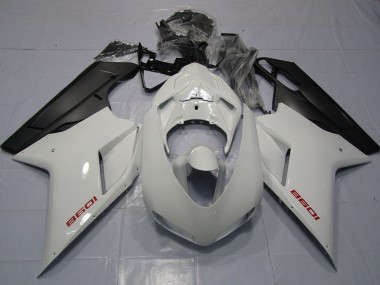 Rot Weiß & Matt Schwarz 2007-2014 Ducati 848 1098 1198 Motorrad Verkleidungen