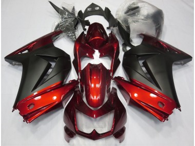 Rot & Matt Schwarz 2008-2012 Kawasaki Ninja 250 Motorrad Verkleidungen