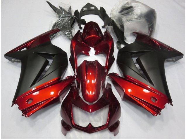 Rot & Matt Schwarz 2008-2012 Kawasaki Ninja 250 Motorrad Verkleidungen Rot & Matt Schwarz 2008-2012 Kawasaki Ninja 250 Motorrad Verkleidungen
