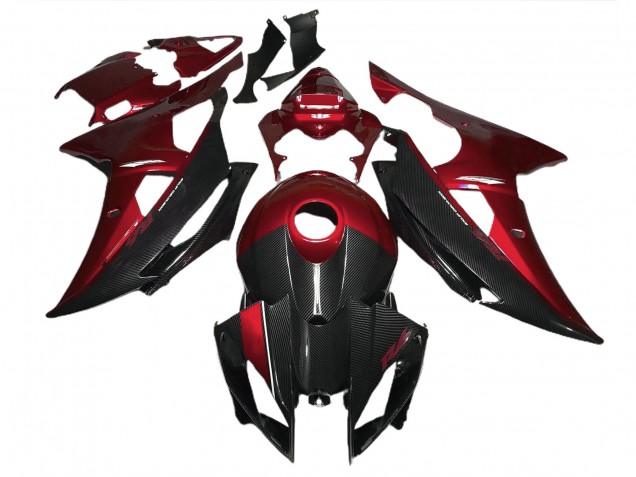 Rot Mit Carbonfaser-Stil 2008-2016 Yamaha R6 Motorrad Verkleidungen