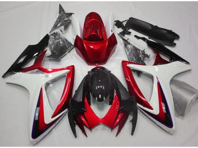 Rot & Weiß Ohne Abzeichen 2006-2007 Suzuki GSXR 600-750 Motorrad Verkleidungen Rot & Weiß Ohne Abzeichen 2006-2007 Suzuki GSXR 600-750 Motorrad Verkleidungen