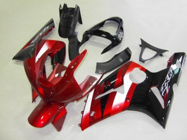 Rot & Schwarz 2003-2004 Kawasaki ZX6R Motorrad Verkleidungen
