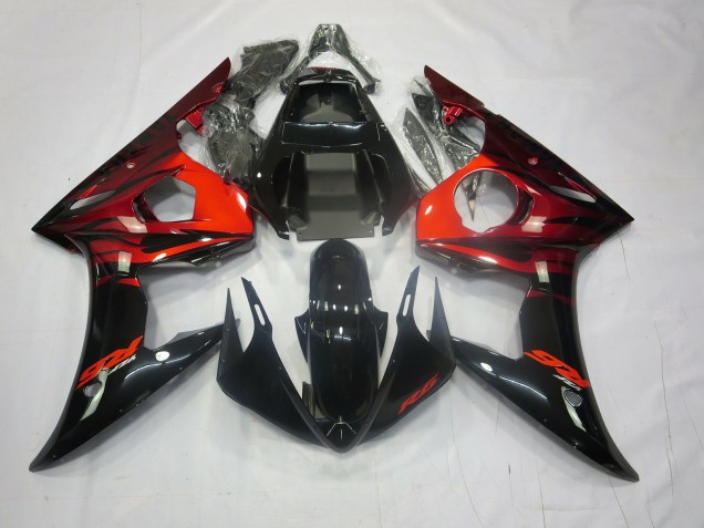 Rot & Schwarz 2003-2004 Yamaha R6 Motorrad Verkleidungen Rot & Schwarz 2003-2004 Yamaha R6 Motorrad Verkleidungen