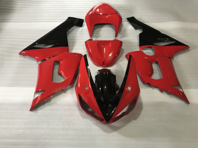 Rot & Schwarz 2005-2006 Kawasaki ZX6R Motorrad Verkleidungen Rot & Schwarz 2005-2006 Kawasaki ZX6R Motorrad Verkleidungen