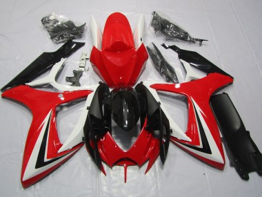 Rot Schwarz & Weiß 2006-2007 Suzuki GSXR 600-750 Motorrad Verkleidungen
