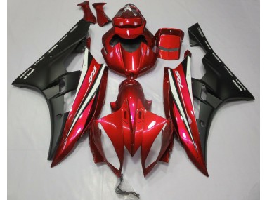 Rot Schwarz & Weiß 2006-2007 Yamaha R6 Motorrad Verkleidungen