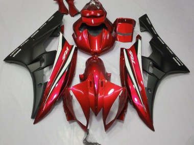 Rot Schwarz & Weiß 2006-2007 Yamaha R6 Motorrad Verkleidungen