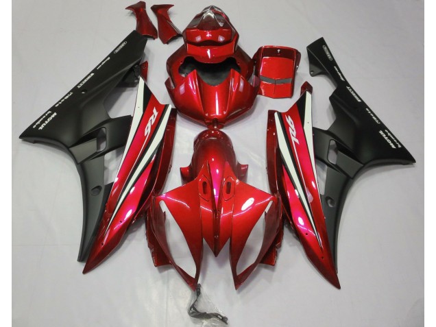 Rot Schwarz & Weiß 2006-2007 Yamaha R6 Motorrad Verkleidungen Rot Schwarz & Weiß 2006-2007 Yamaha R6 Motorrad Verkleidungen