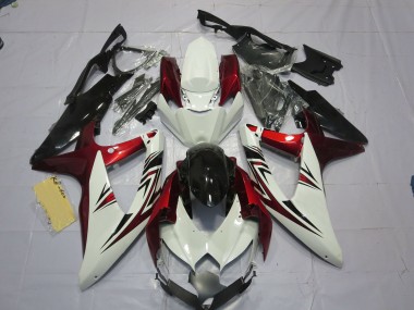 Rot Weiß Schwarz 2008-2010 Suzuki GSXR 600-750 Motorrad Verkleidungen